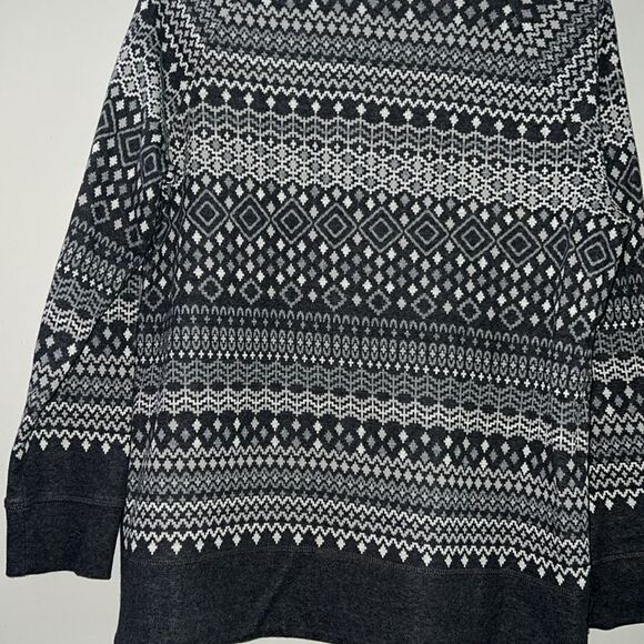 T by Talbots Fair Isle Nordic Knit Mock Neck Side Zip Sweater Womens Size MP - Picture 10 of 11